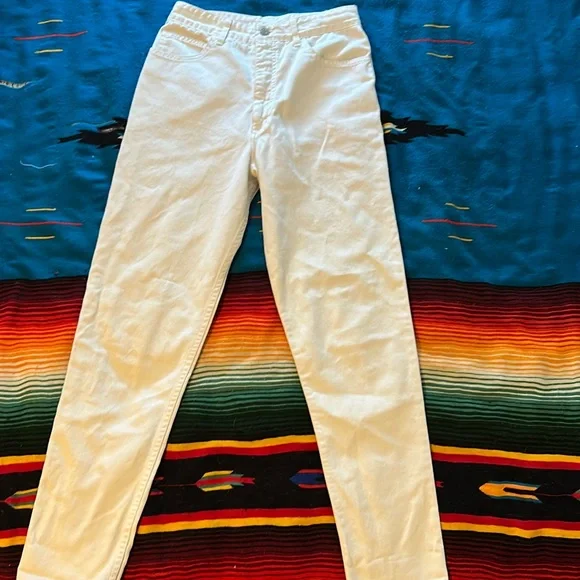 Vintage Guess White Denim Pants 26/27 - Picture 4 of 6